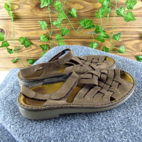 Naot Women's Ankle Strap Brown Leather Sz 8‎ Medium Used 2025 - Picture 3 of 6